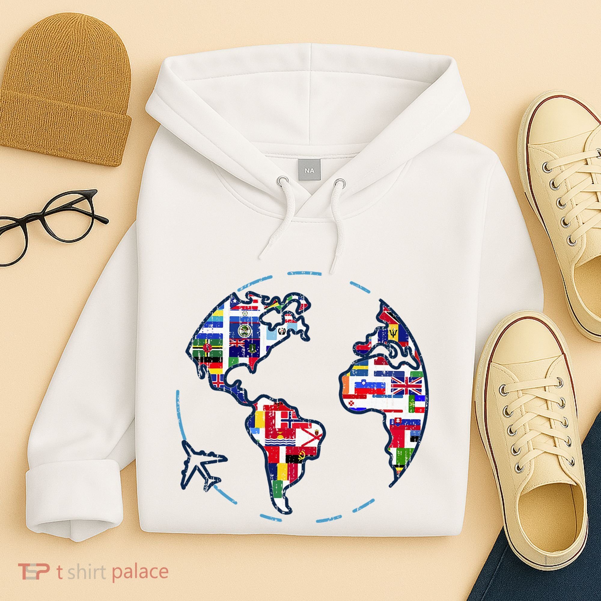 Traveler Countries World Flags International World Map Hoodie