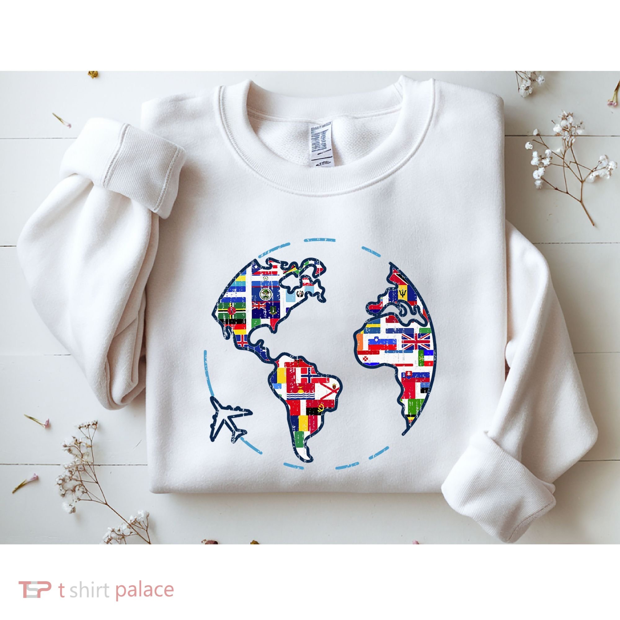 Traveler Countries World Flags International World Map Sweatshirt