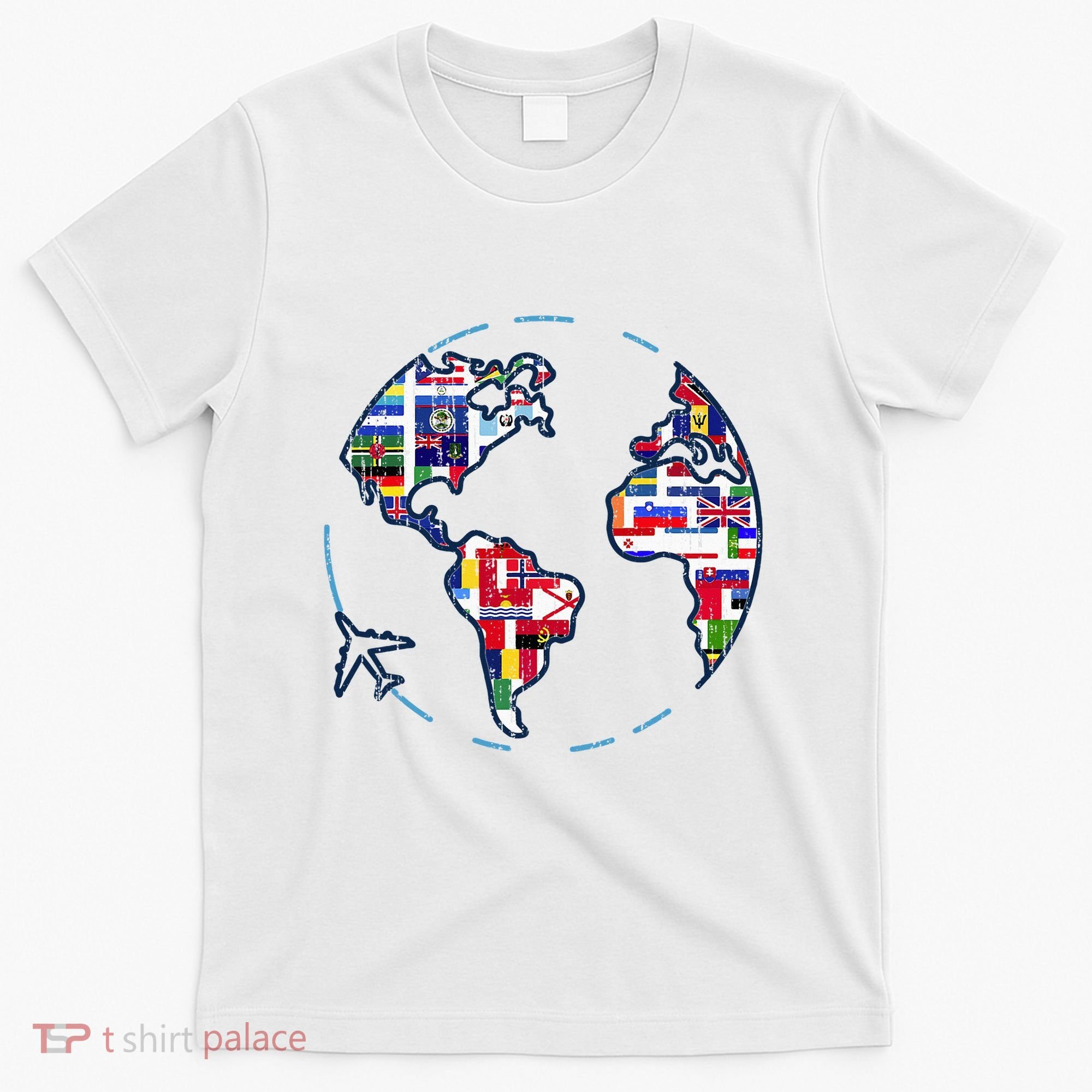 Traveler Countries World Flags International World Map T-Shirt