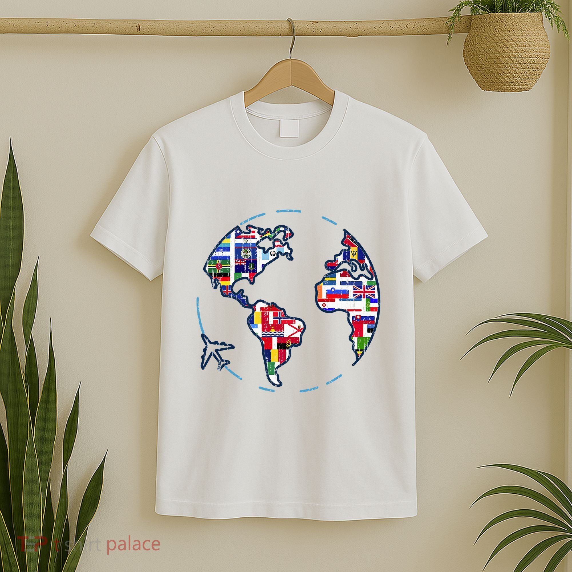 Traveler Countries World Flags International World Map T-Shirt