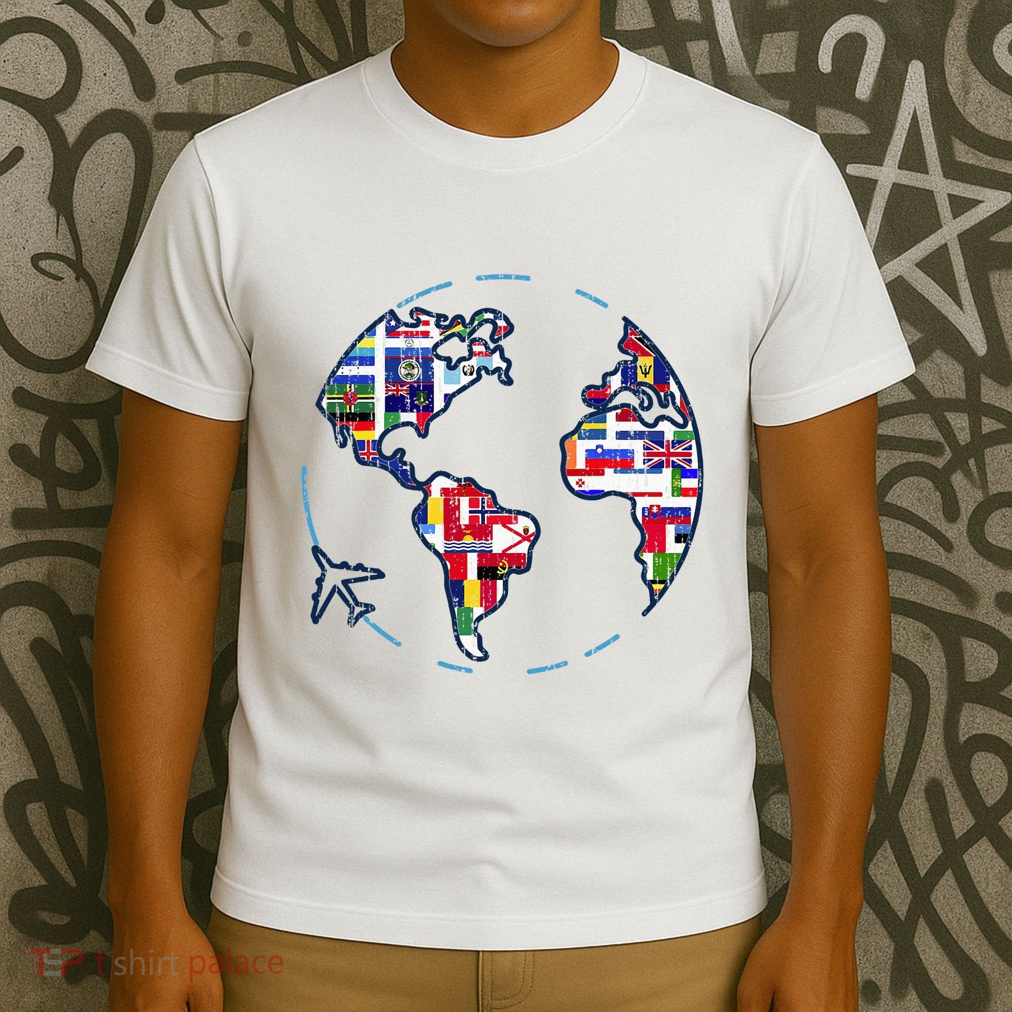 Traveler Countries World Flags International World Map T-Shirt