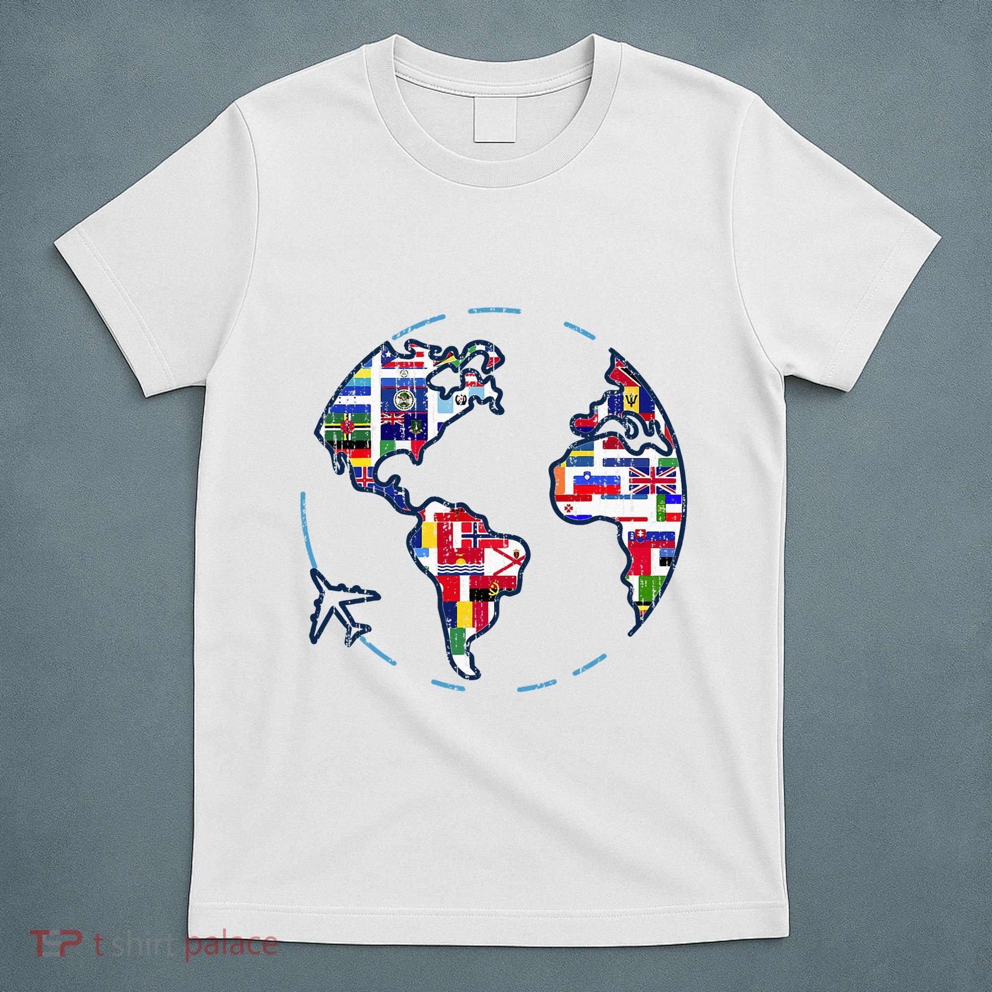 Traveler Countries World Flags International World Map T-Shirt