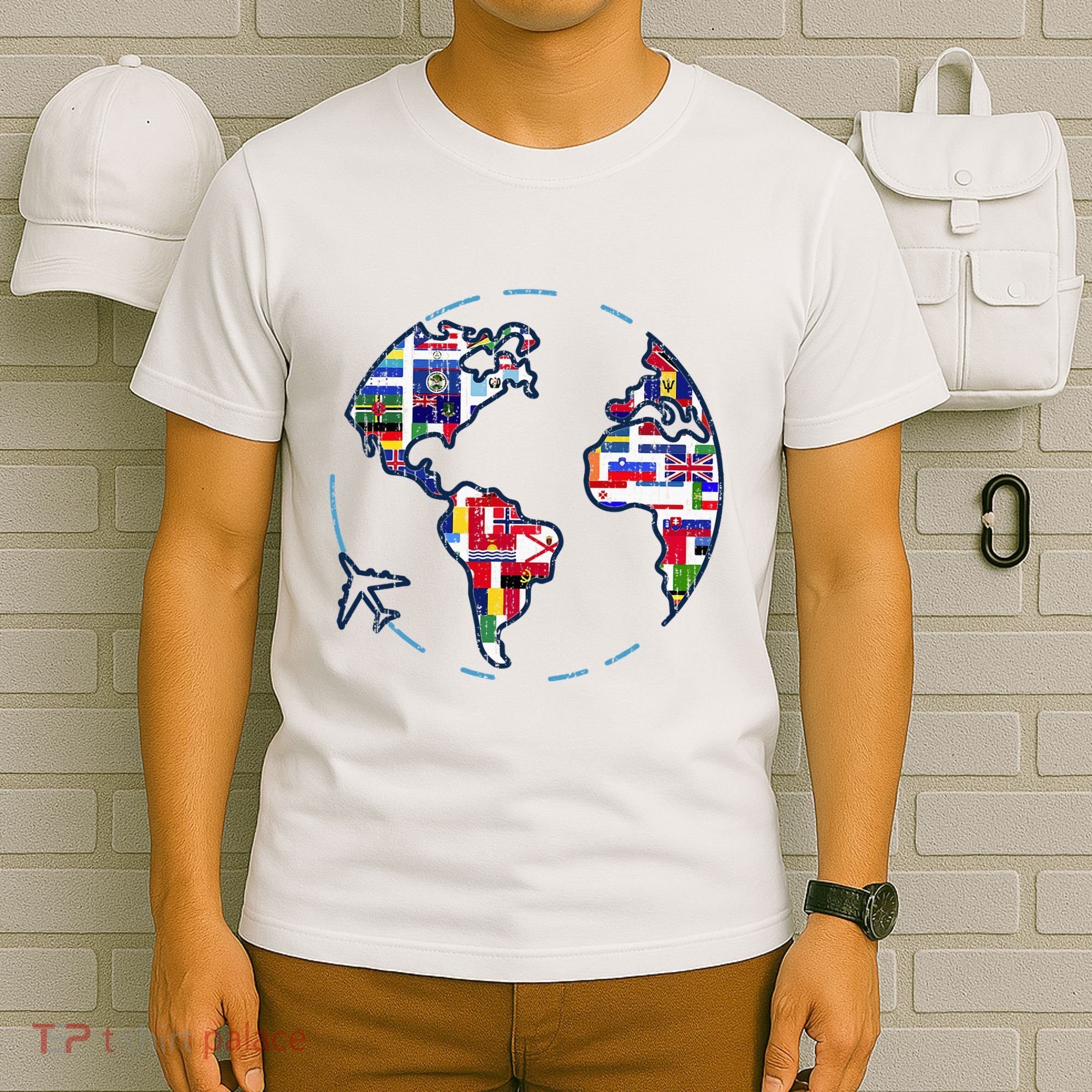Traveler Countries World Flags International World Map T-Shirt