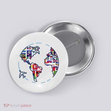 Traveler Countries World Flags International World Map Button