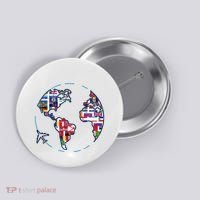 Traveler Countries World Flags International World Map Button thumb 0