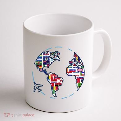 Traveler Countries World Flags International World Map Coffee Mug back