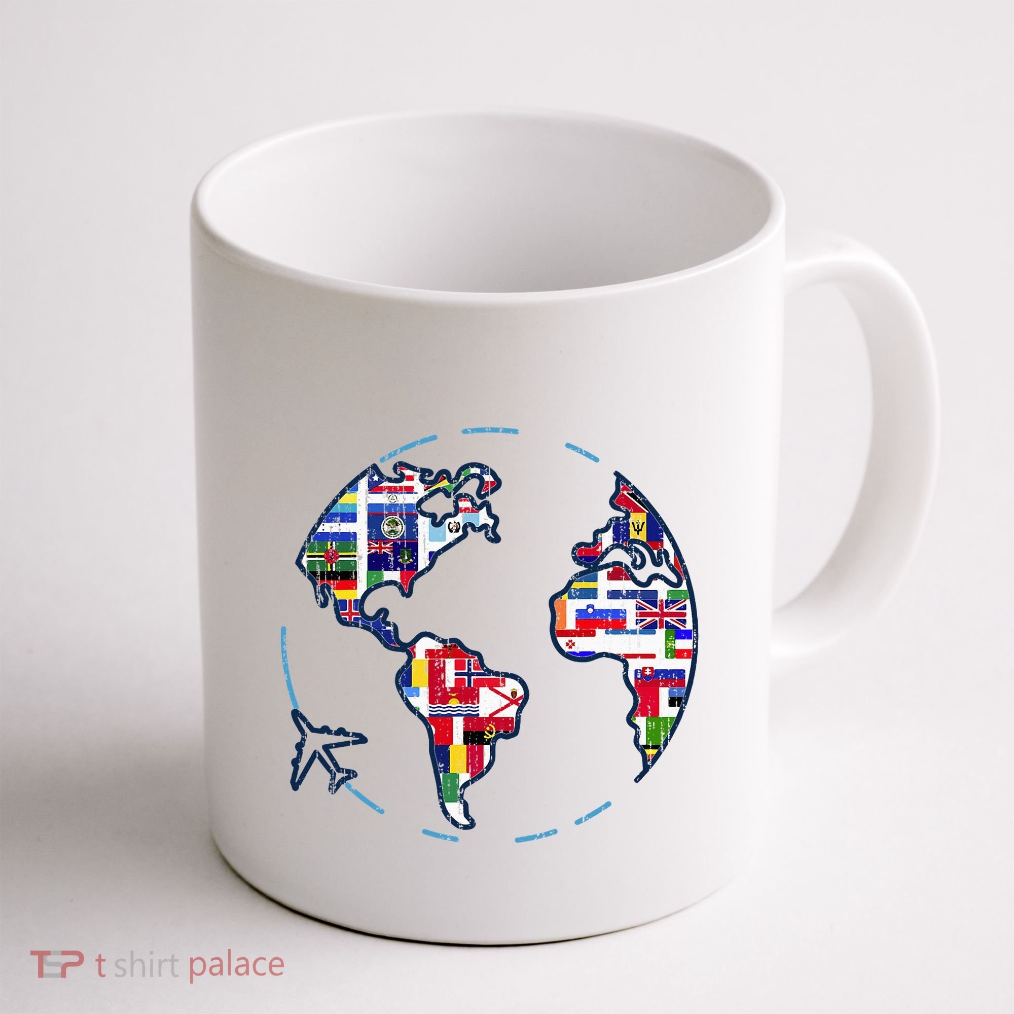 Traveler Countries World Flags International World Map Coffee Mug