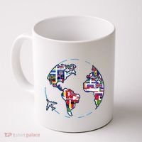 Traveler Countries World Flags International World Map Coffee Mug thumb 0