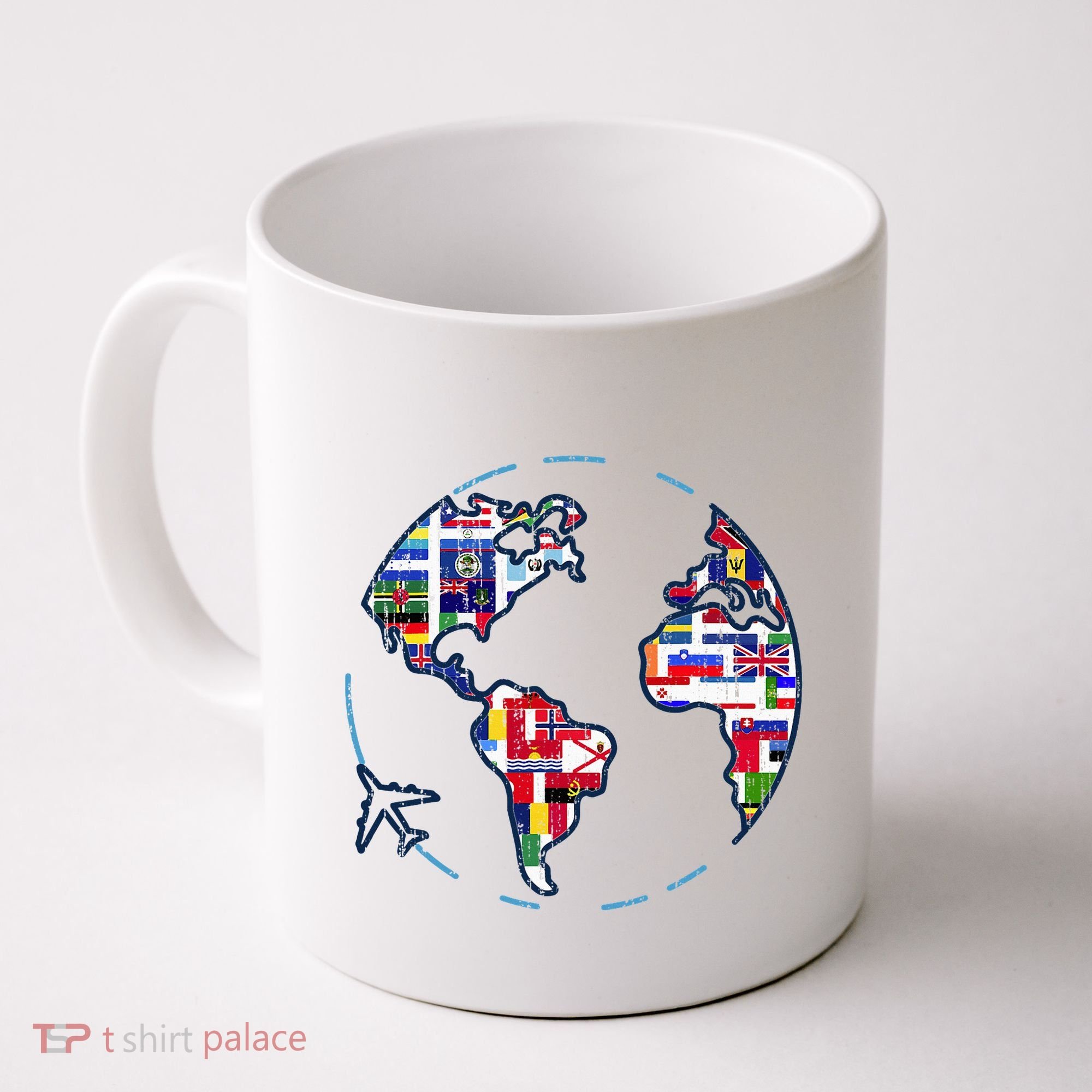 Traveler Countries World Flags International World Map Coffee Mug