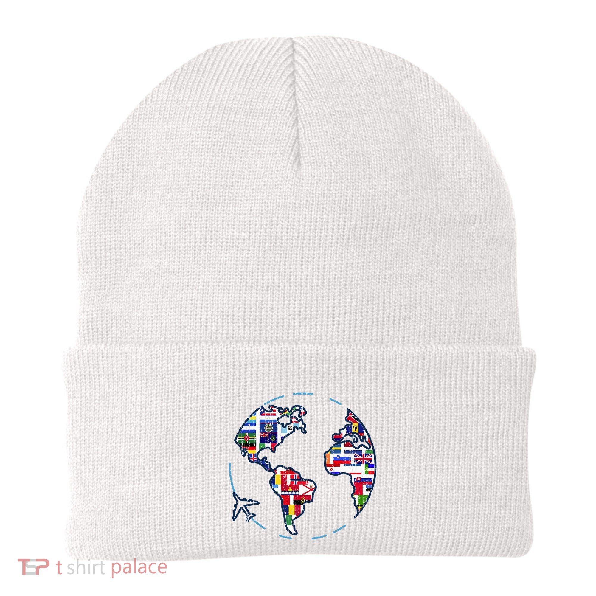 Traveler Countries World Flags International World Map Beanie