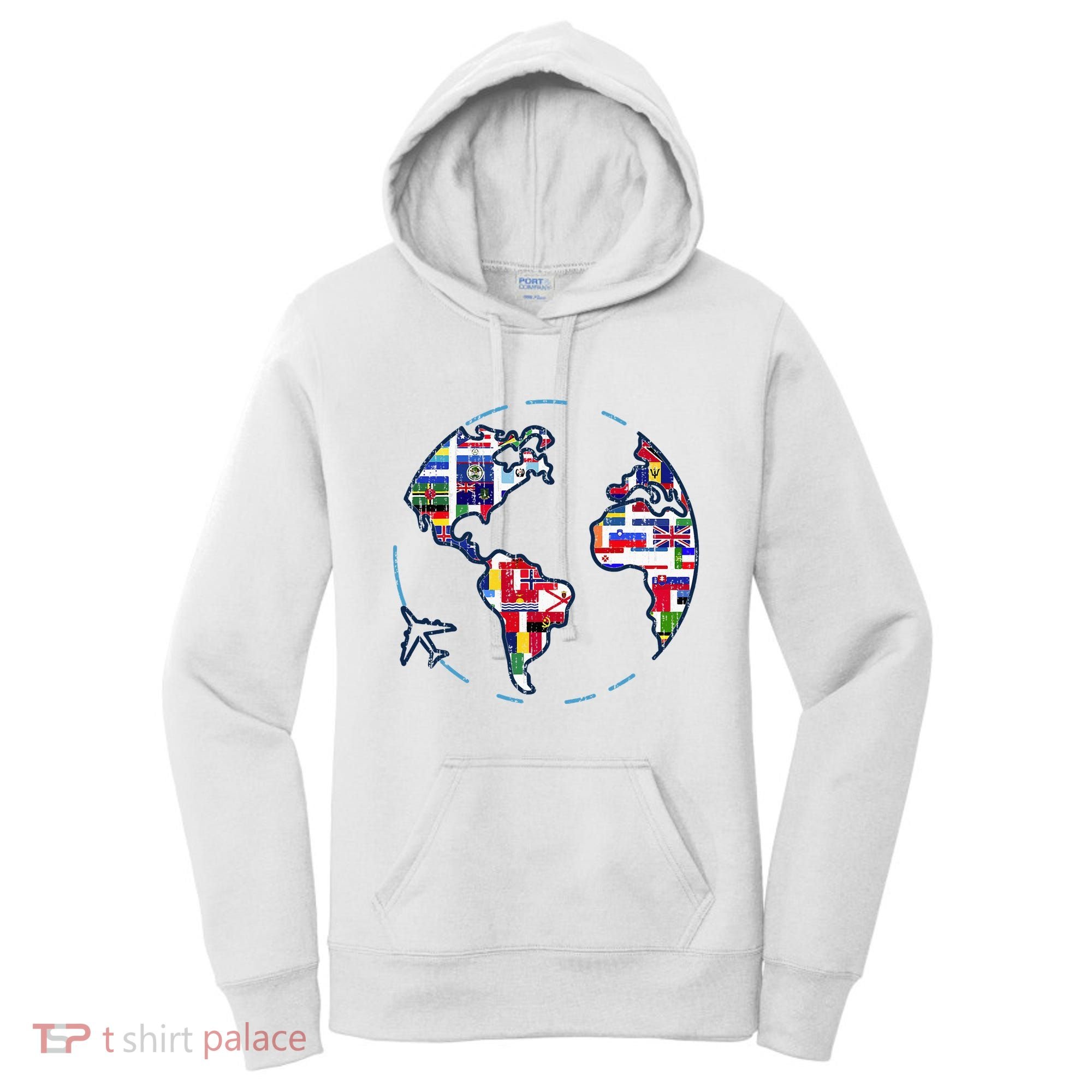 Traveler Countries World Flags International World Map Women's Hoodie
