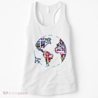 Traveler Countries World Flags International World Map Women's Tank Top thumb 0