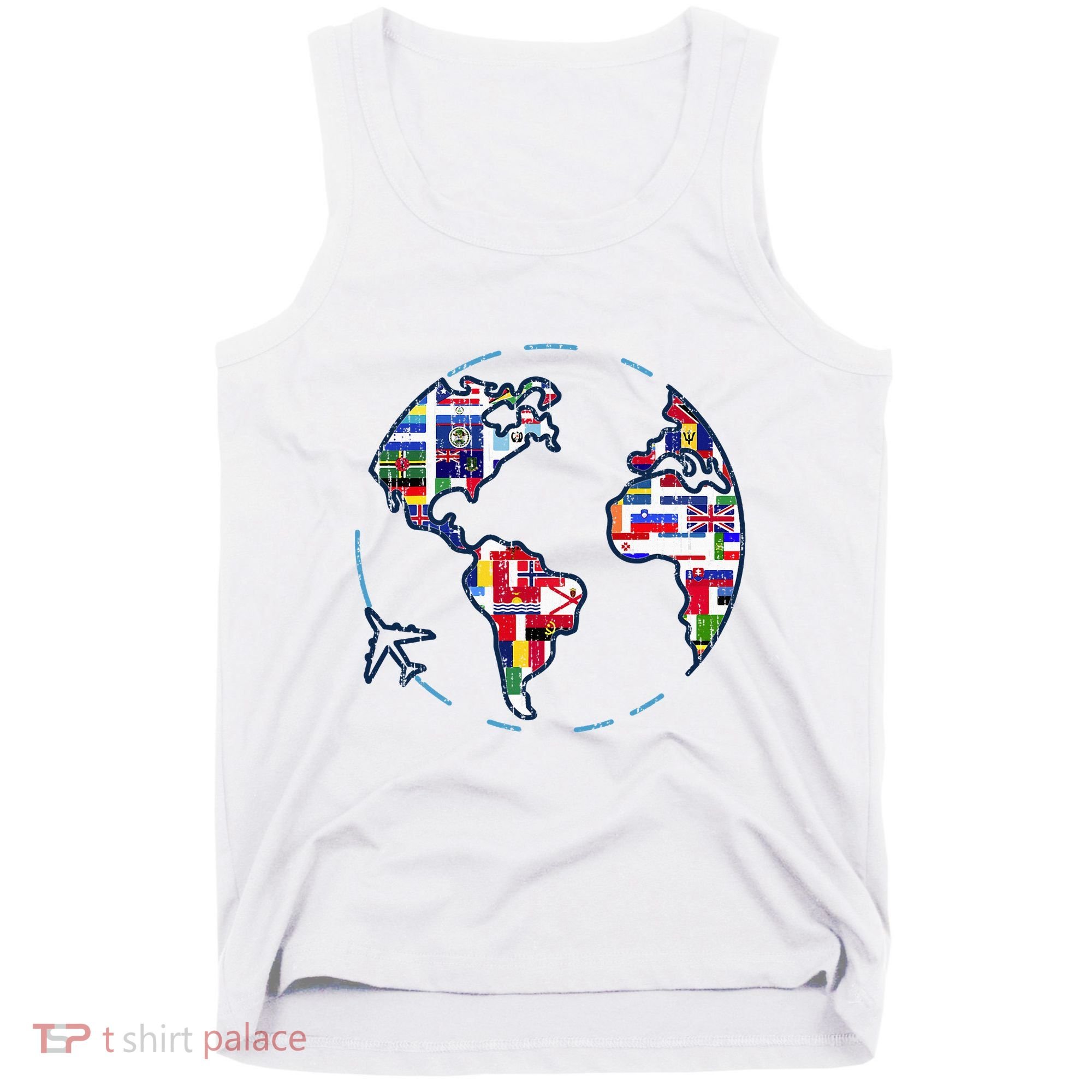 Traveler Countries World Flags International World Map Tank Top