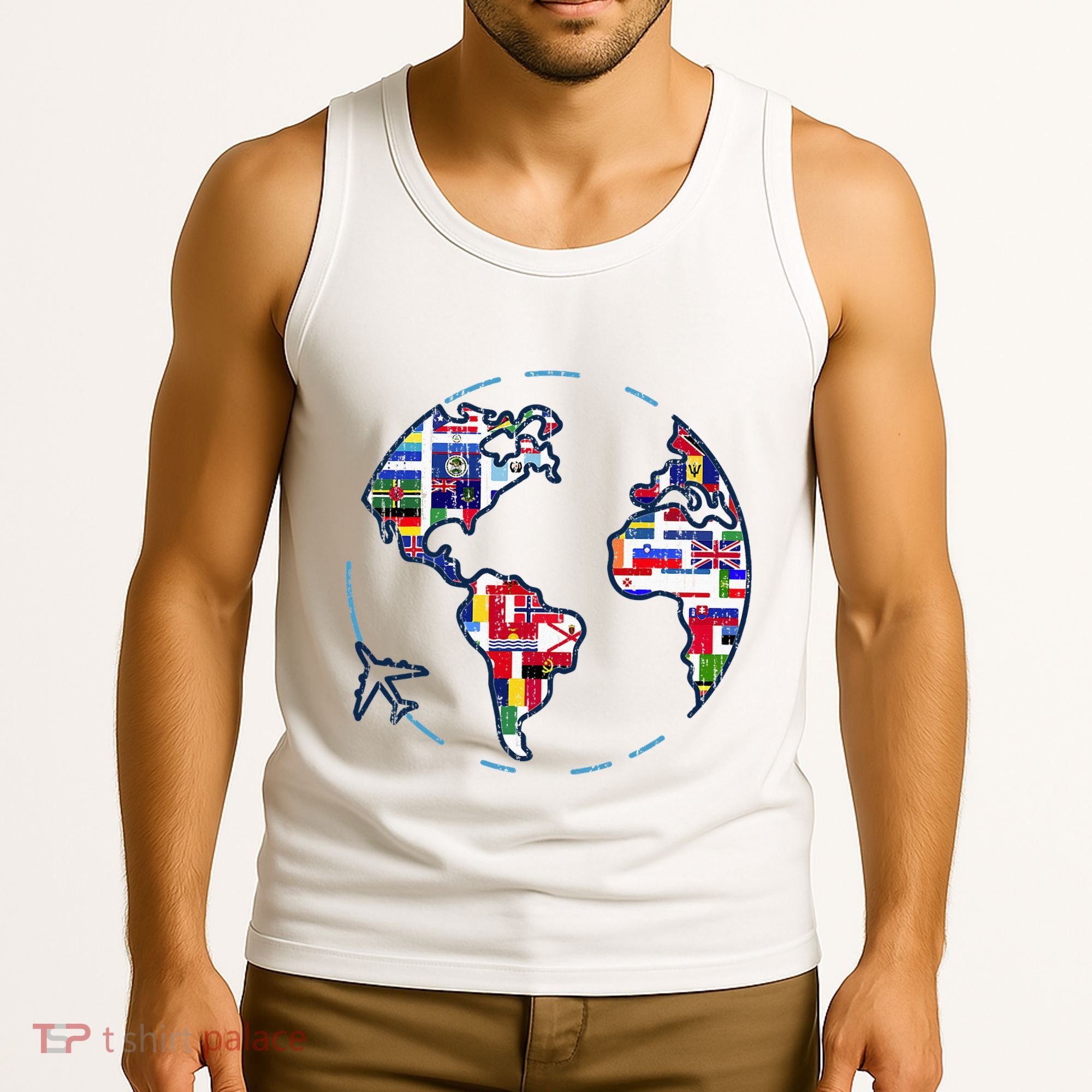 Traveler Countries World Flags International World Map Tank Top