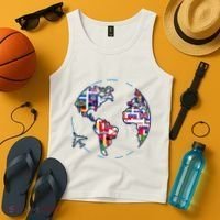 Traveler Countries World Flags International World Map Tank Top thumb 4