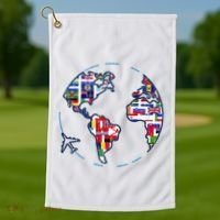 Traveler Countries World Flags International World Map Golf Towel thumb 1