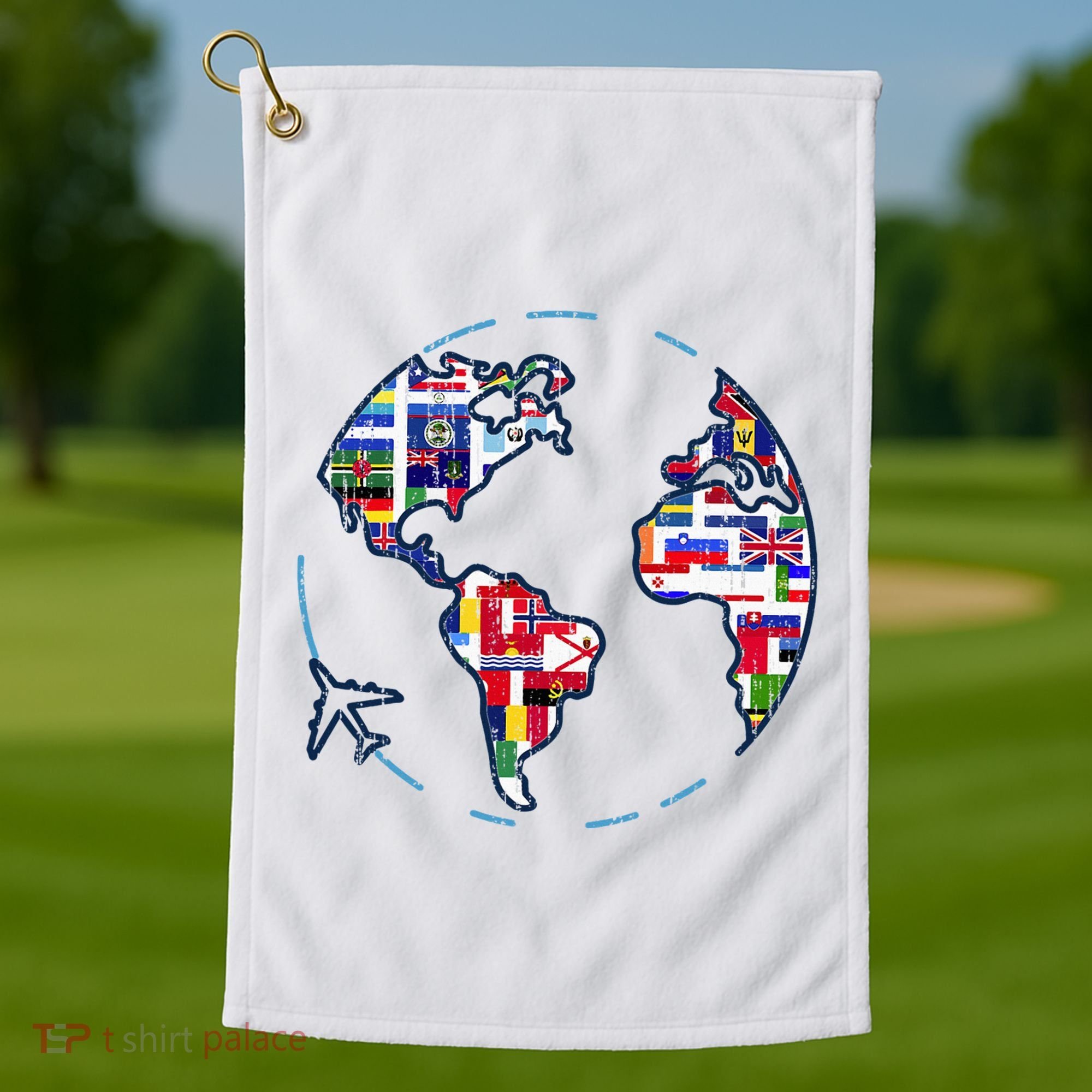 Traveler Countries World Flags International World Map Golf Towel