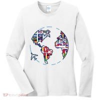 Traveler Countries World Flags International World Map Women's Long Sleeve Shirt thumb 0