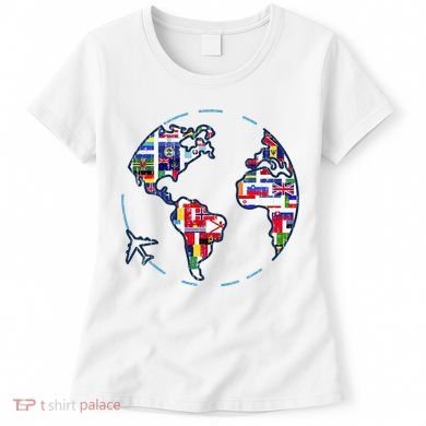 Traveler Countries World Flags International World Map Women's T-Shirt