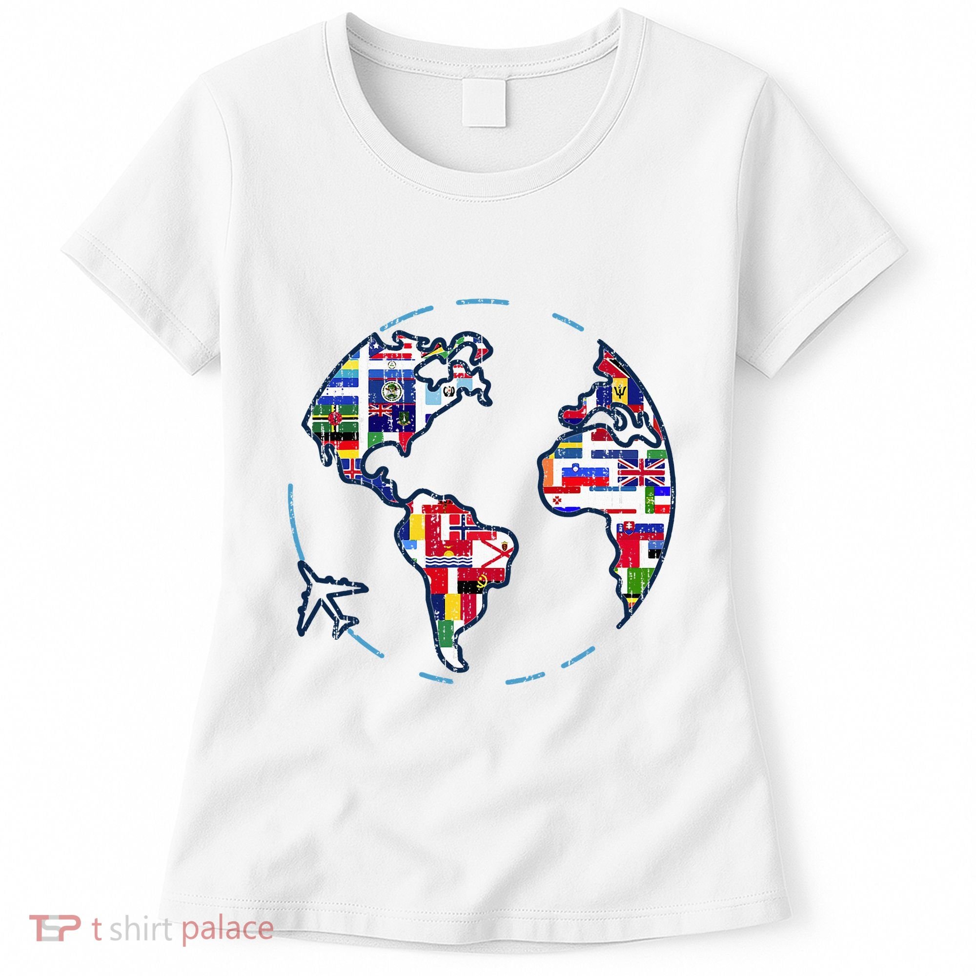Traveler Countries World Flags International World Map Women's T-Shirt