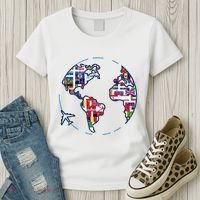 Traveler Countries World Flags International World Map Women's T-Shirt thumb 3