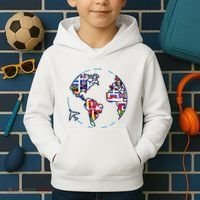 Traveler Countries World Flags International World Map Kids Hoodie thumb 2