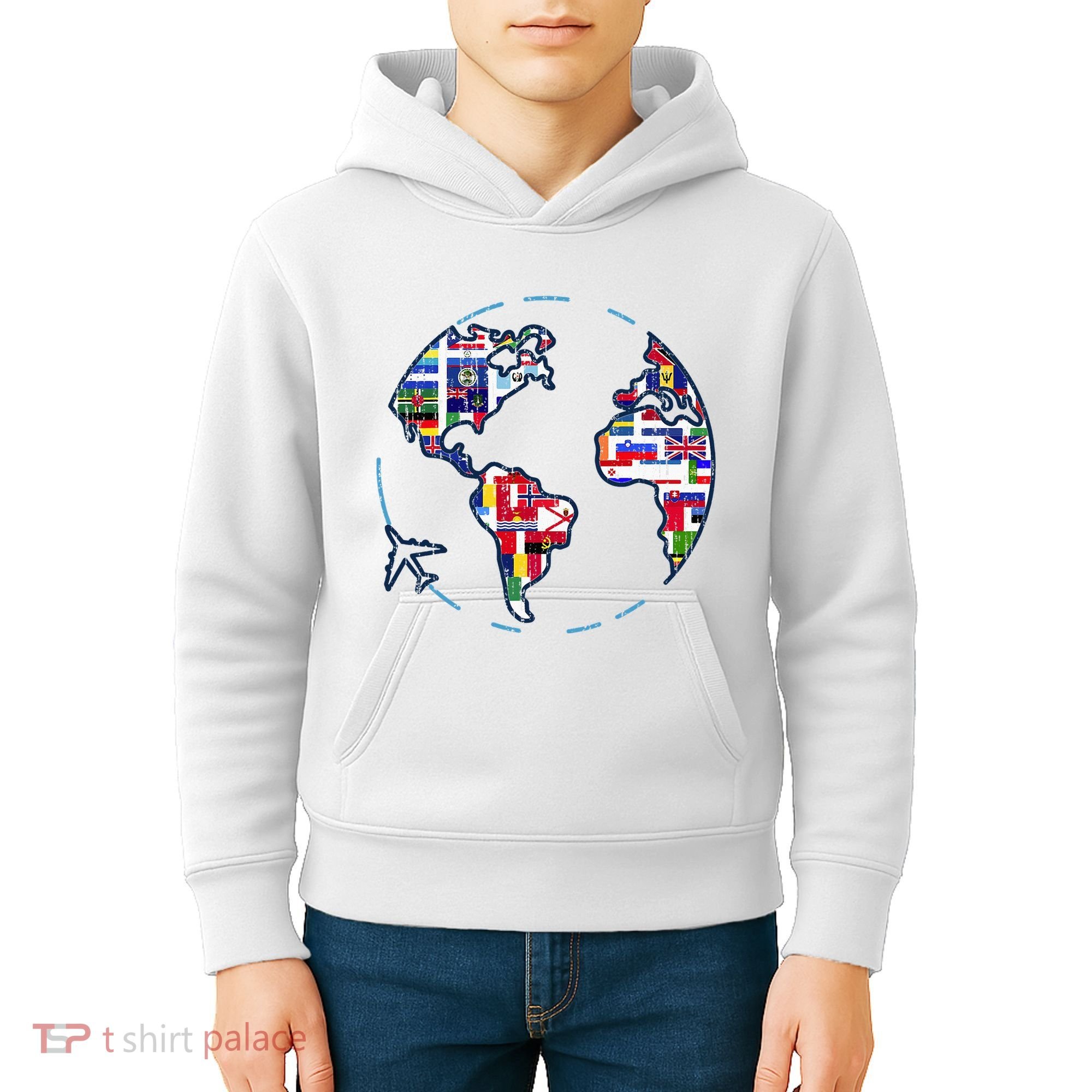 Traveler Countries World Flags International World Map Kids Hoodie