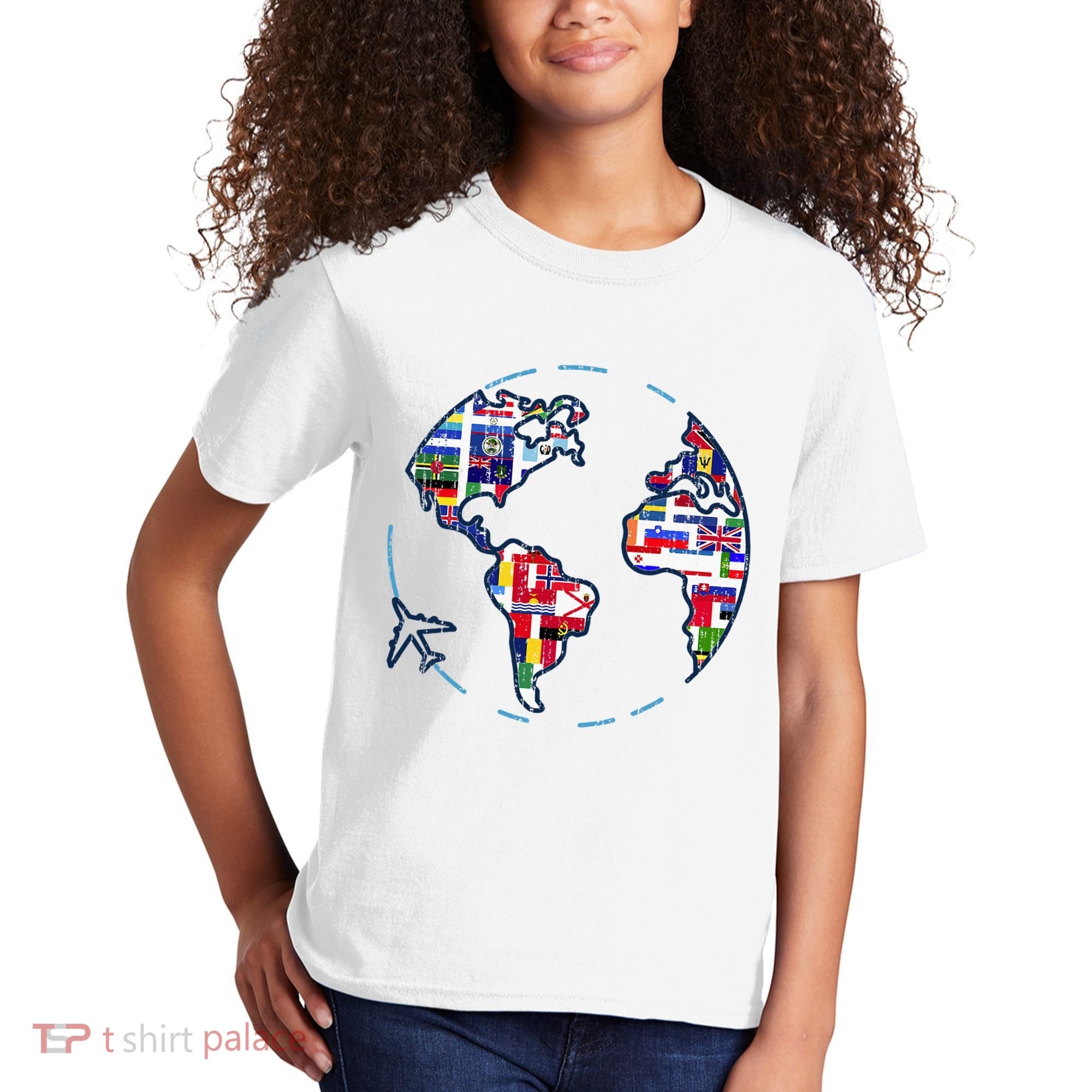 Traveler Countries World Flags International World Map Kids T-Shirt
