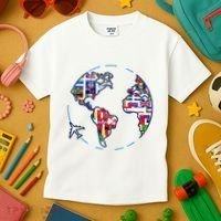 Traveler Countries World Flags International World Map Kids T-Shirt thumb 3