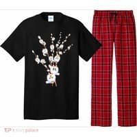 Tree Cat Willow Buds Flowers Tree Pajama Set thumb 0