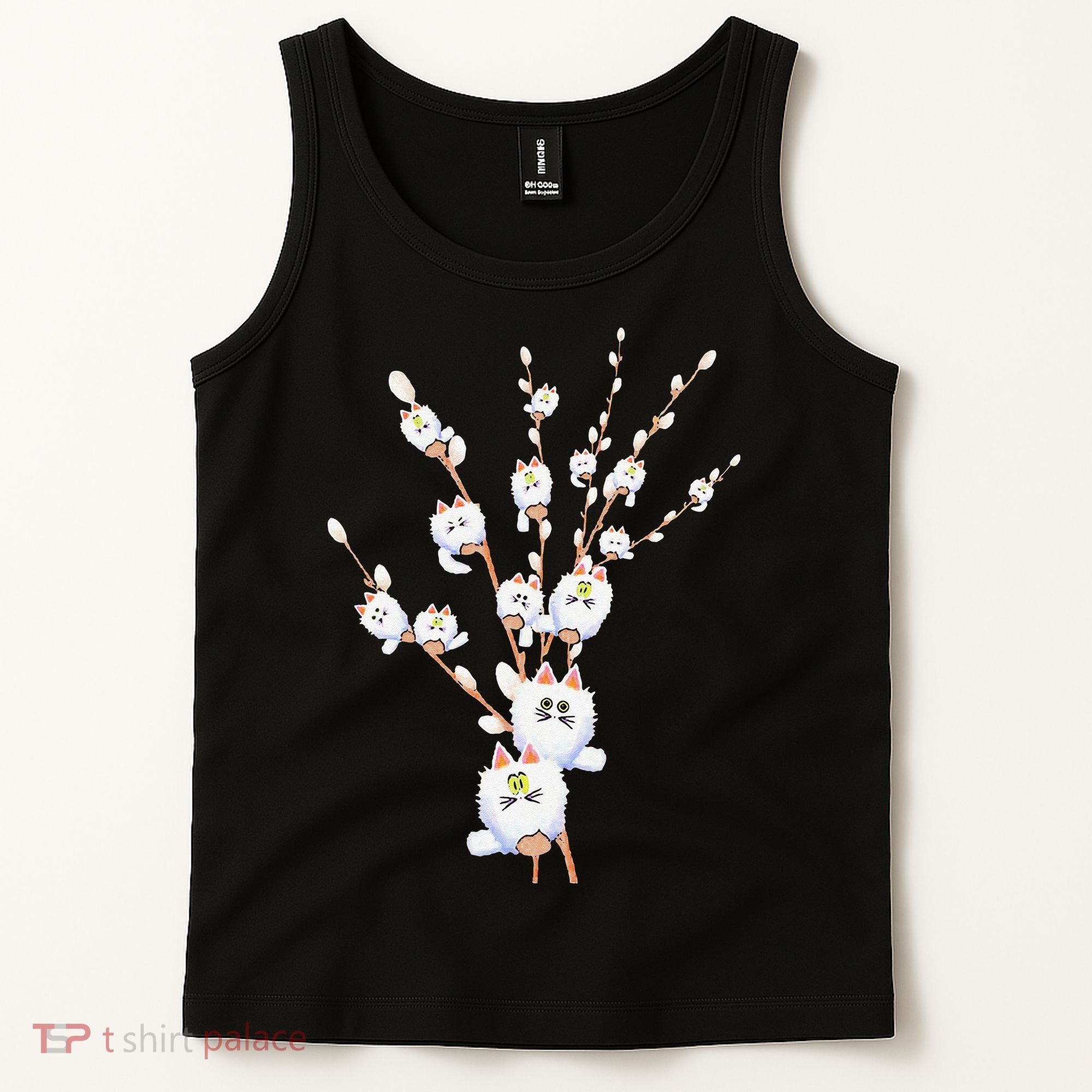 Tree Cat Willow Buds Flowers Tree Tank Top
