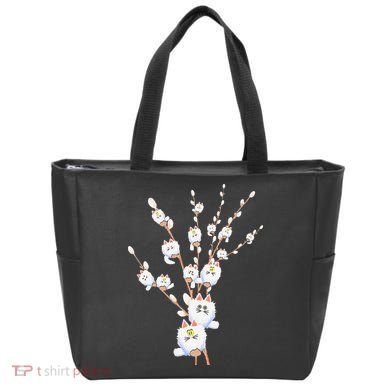 Tree Cat Willow Buds Flowers Tree Tote Bag