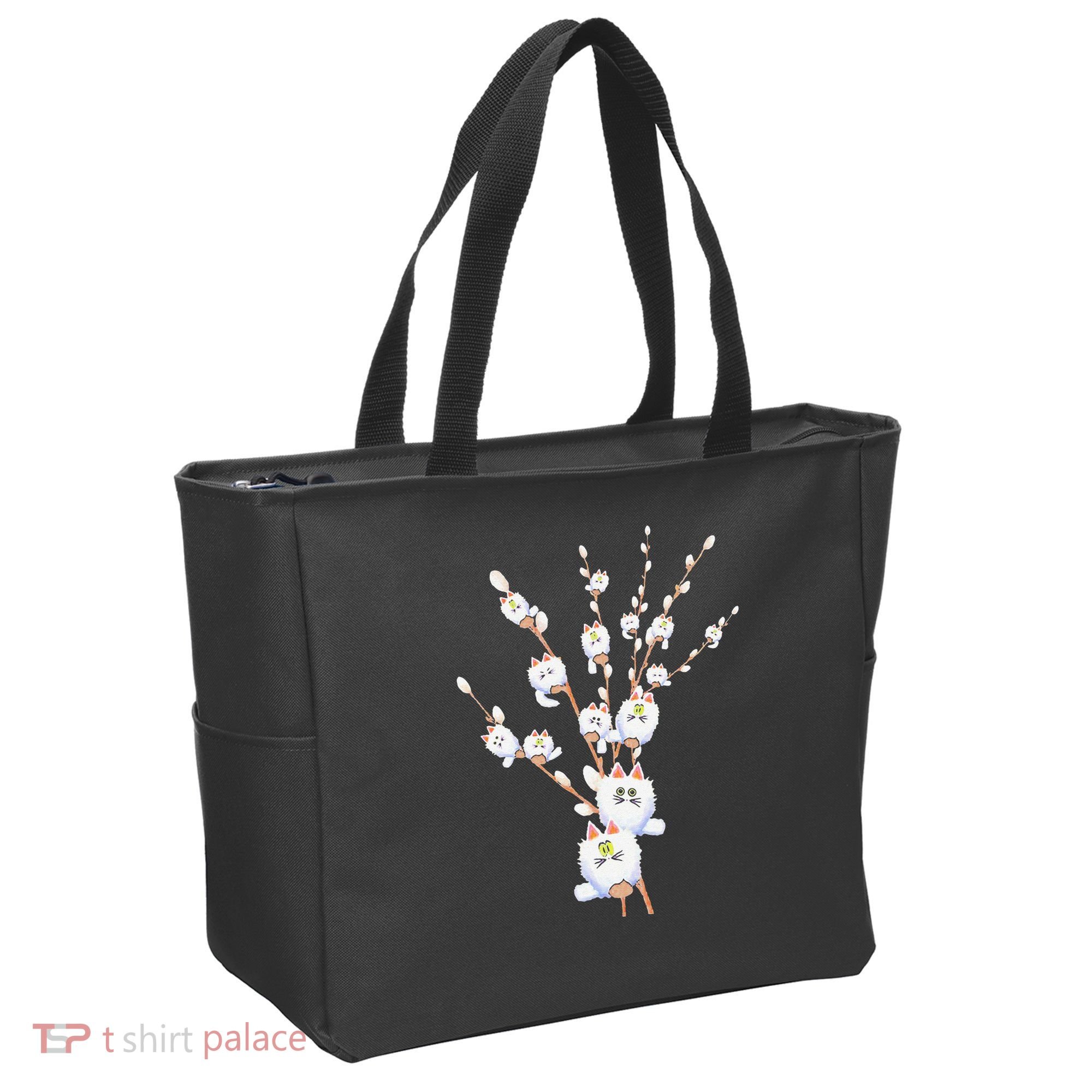 Tree Cat Willow Buds Flowers Tree Tote Bag