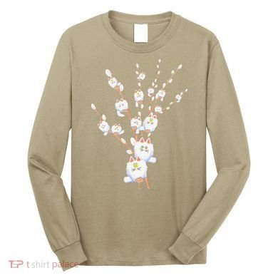 Tree Cat Willow Buds Flowers Tree Long Sleeve Shirt