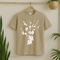 Tree Cat Willow Buds Flowers Tree T-Shirt thumb 2