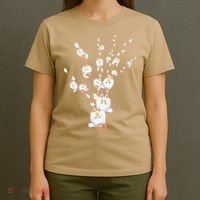 Tree Cat Willow Buds Flowers Tree T-Shirt thumb 4