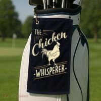 The Chicken Whisperer Funny Chicken Farming Morning Sun Golf Towel thumb 2