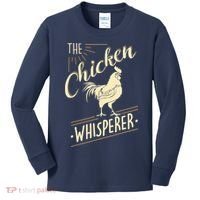 The Chicken Whisperer Funny Chicken Farming Morning Sun Kids Long Sleeve Shirt thumb 0