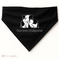 The Cow Whisperer Cute Black And White Resting Cow USA-Made Doggie Bandana thumb 0