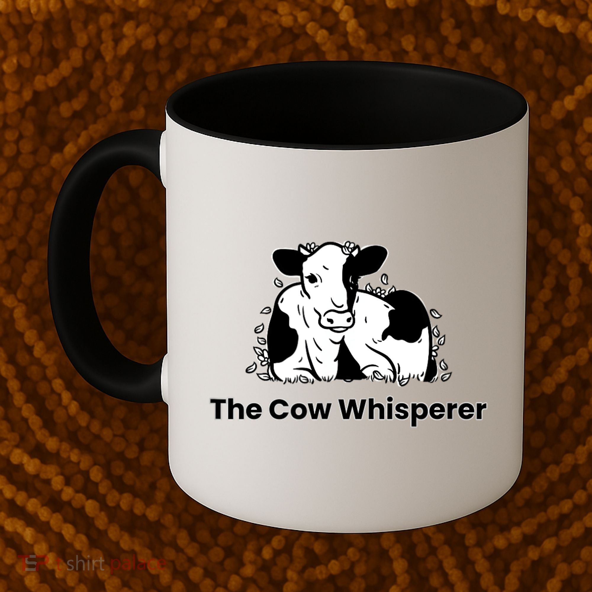 The Cow Whisperer Cute Black And White Resting Cow Coffee Mug