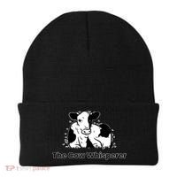 The Cow Whisperer Cute Black And White Resting Cow Beanie thumb 0