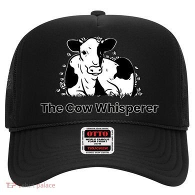 The Cow Whisperer Cute Black And White Resting Cow Hat