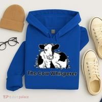 The Cow Whisperer Cute Black And White Resting Cow Hoodie thumb 4