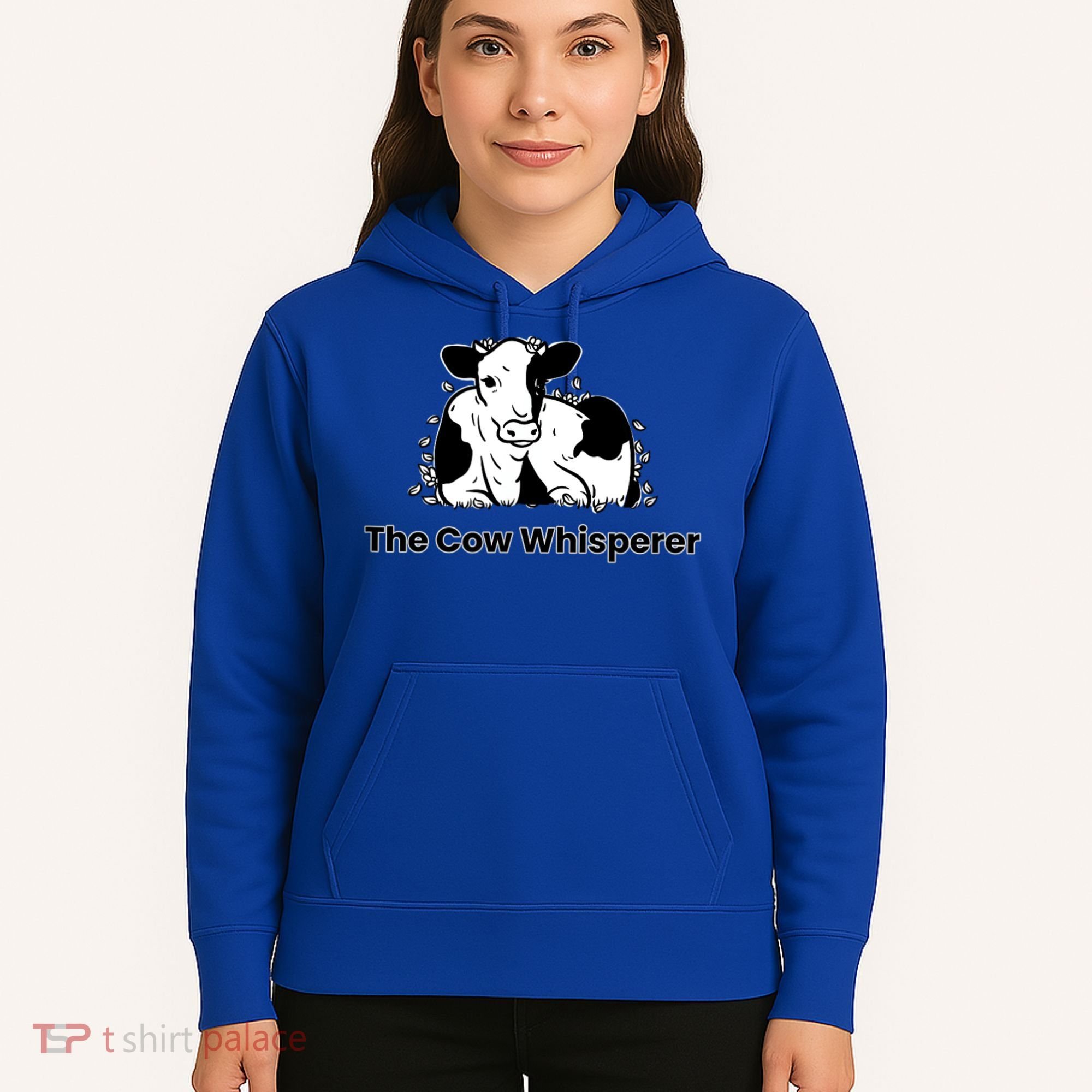 The Cow Whisperer Cute Black And White Resting Cow Hoodie