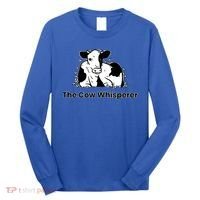 The Cow Whisperer Cute Black And White Resting Cow Long Sleeve Shirt thumb 0