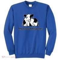 The Cow Whisperer Cute Black And White Resting Cow Sweatshirt thumb 0
