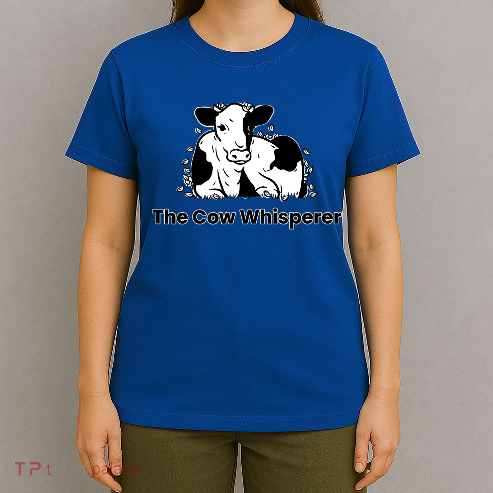 The Cow Whisperer Cute Black And White Resting Cow T-Shirt