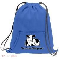 The Cow Whisperer Cute Black And White Resting Cow Sweatshirt Cinch Pack Bag thumb 0