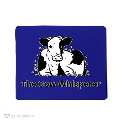 The Cow Whisperer Cute Black And White Resting Cow Mousepad