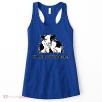 The Cow Whisperer Cute Black And White Resting Cow Women's Tank Top thumb 0